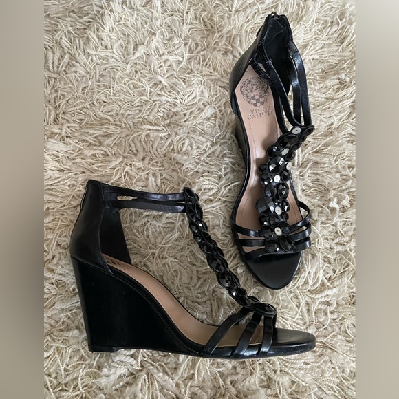 Vince Camuto jeweled wedge sandal, size 9B - Picture 1 of 15